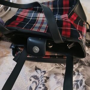 St. John's Bay Red and Black Plaid Shoulder Bag